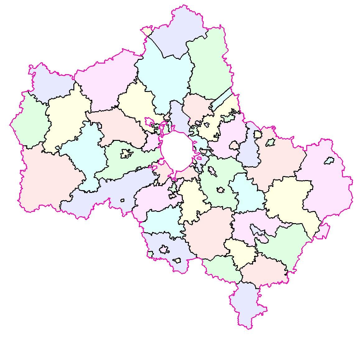 মস্কো অঞ্চলের মানচিত্র