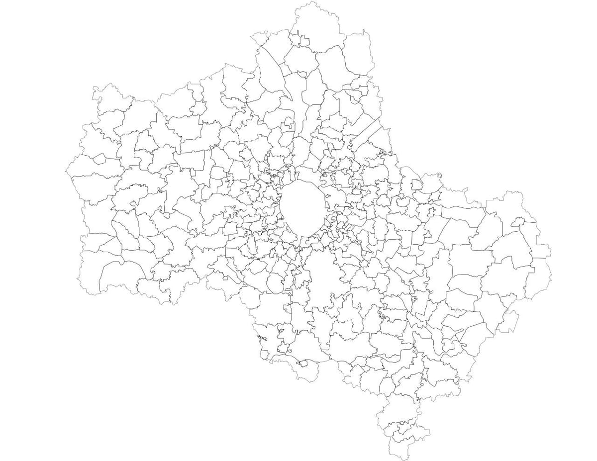 মস্কো পৌরসভা মানচিত্র